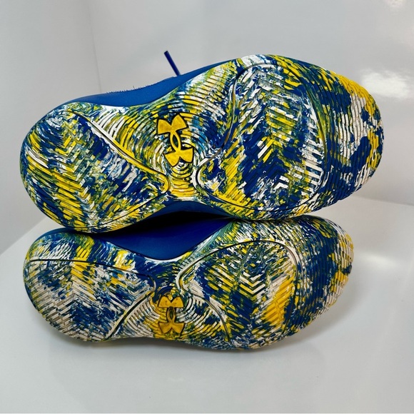 Kids Under Armour Blue and Yellow Boys Sneakers with Ankle Support, ExcellentCon - Picture 7 of 7